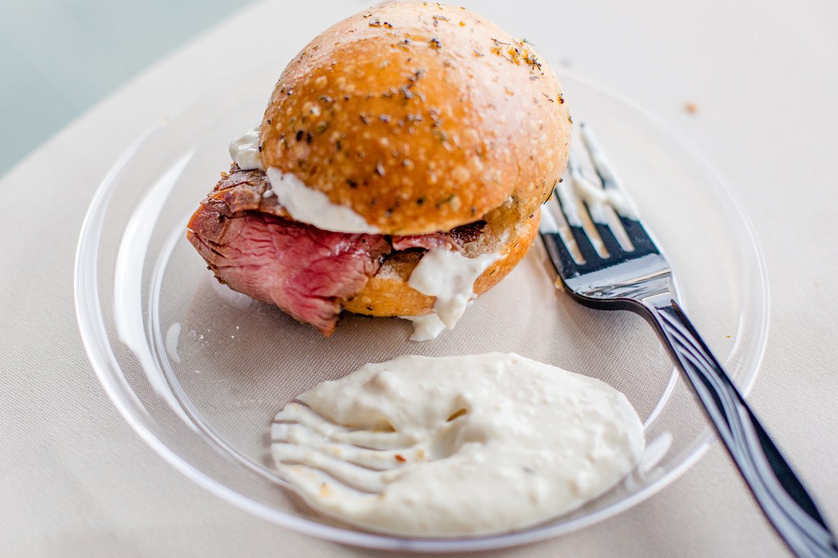 prime rib sandwich with horseradish sauce 