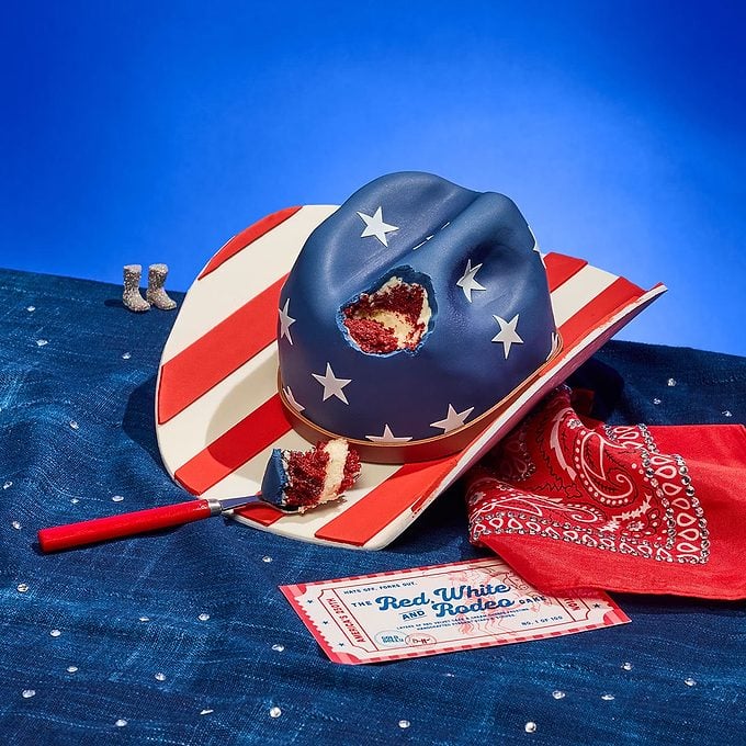 Red, White & Rodeo Cowboy Hat Cake