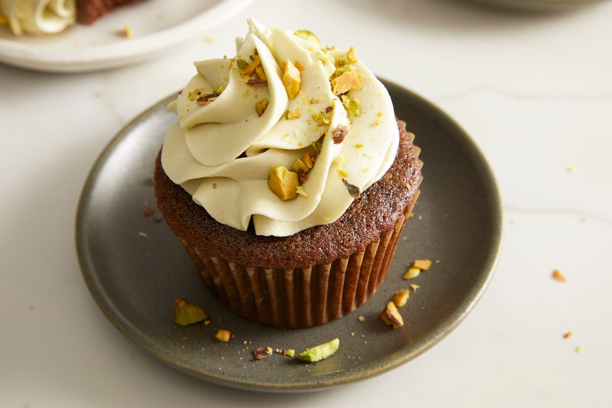 Chocolate Pistachio Cupcakes With Pistachio Buttercream