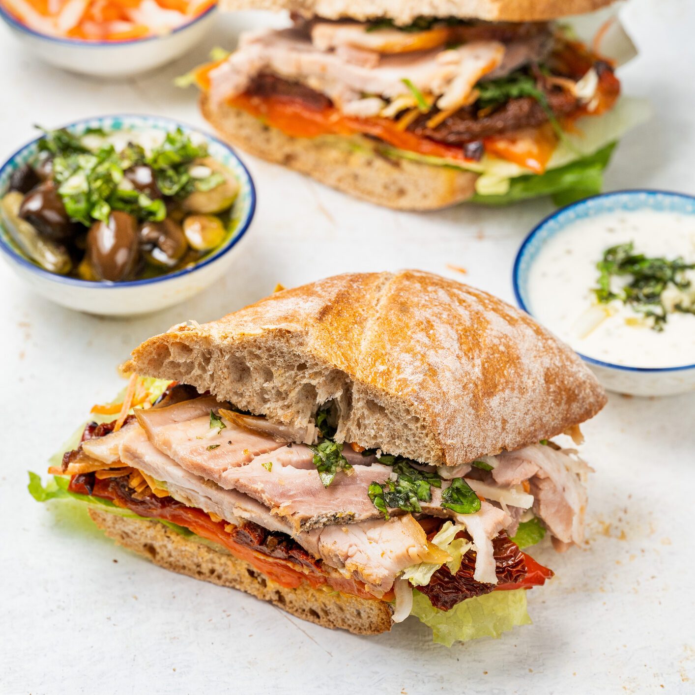Roast pork Sandwich Ciabatta