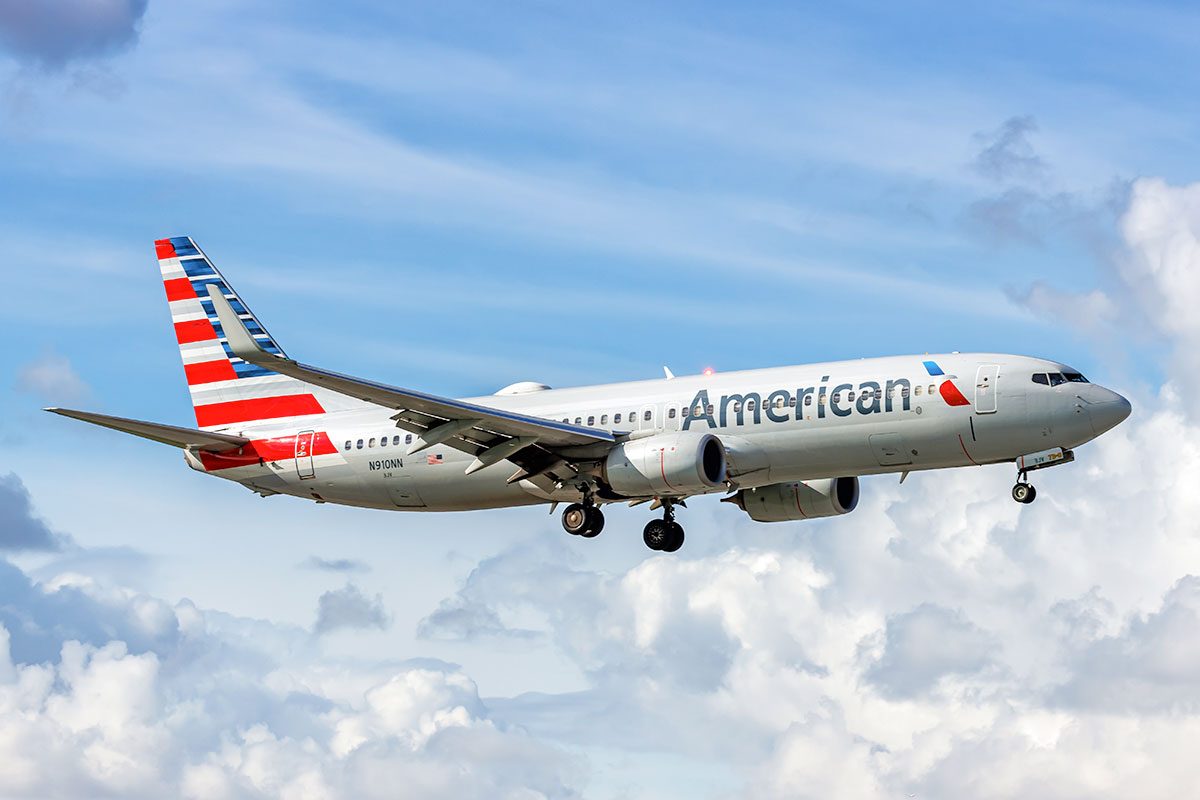 American Airlines Boeing 737-800 airplane at Miami Airport in the United States 