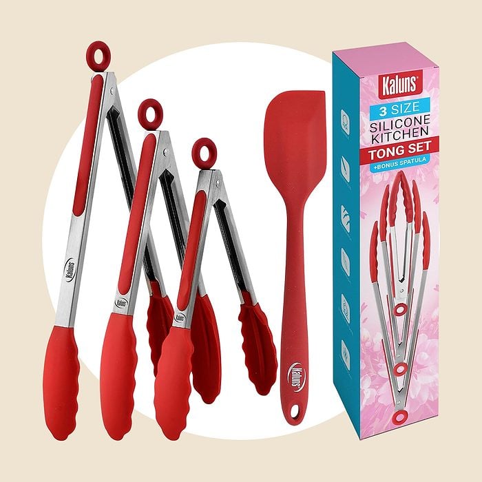 Kaluns Kitchen Tongs For Cooking Grilling Set Of 4 Via Amazon.com