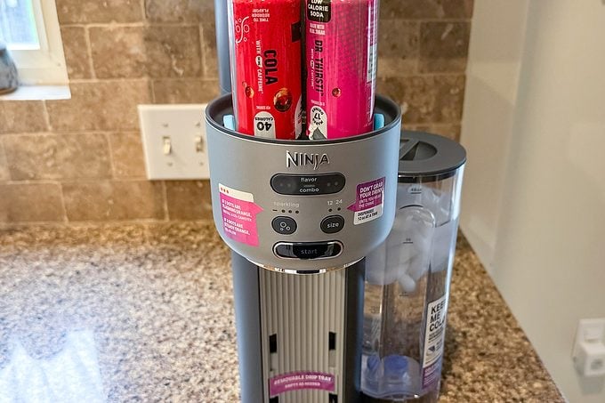 flavor pods on top of the Ninja Thirsti