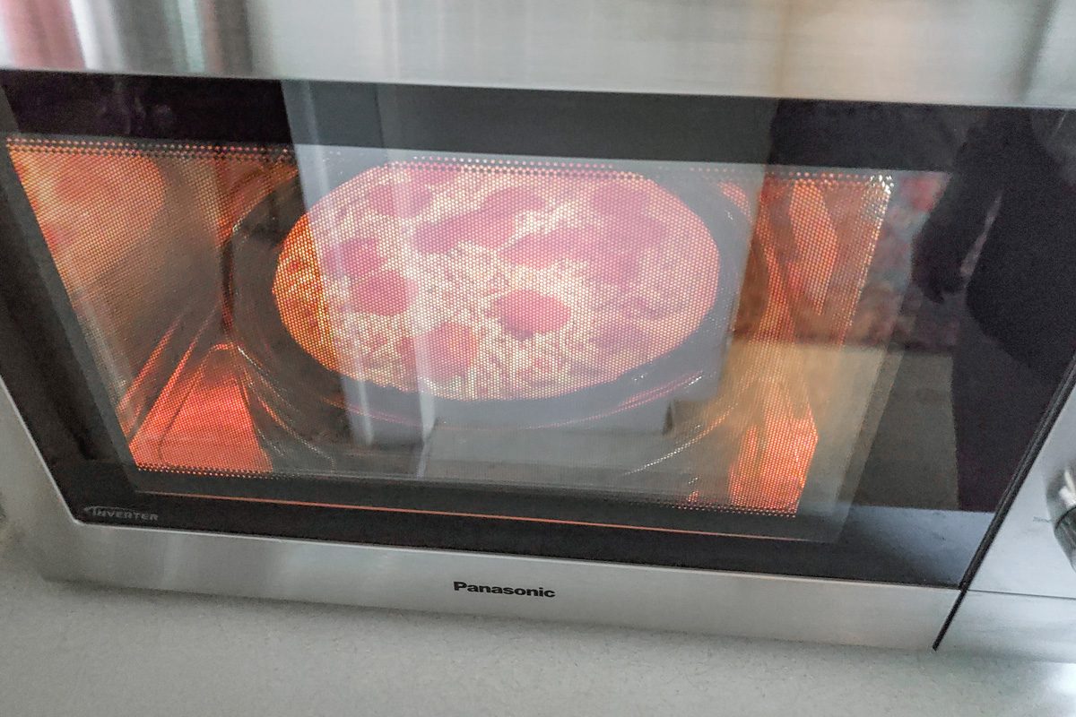 pizza in the oven