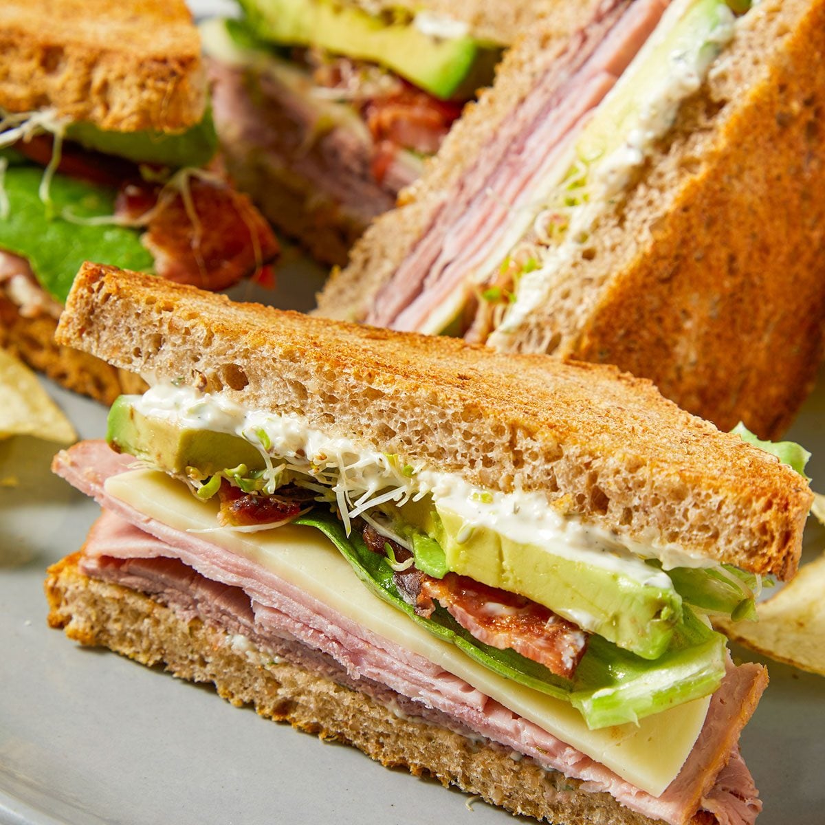 Toasted Clubs with Dill Mayo