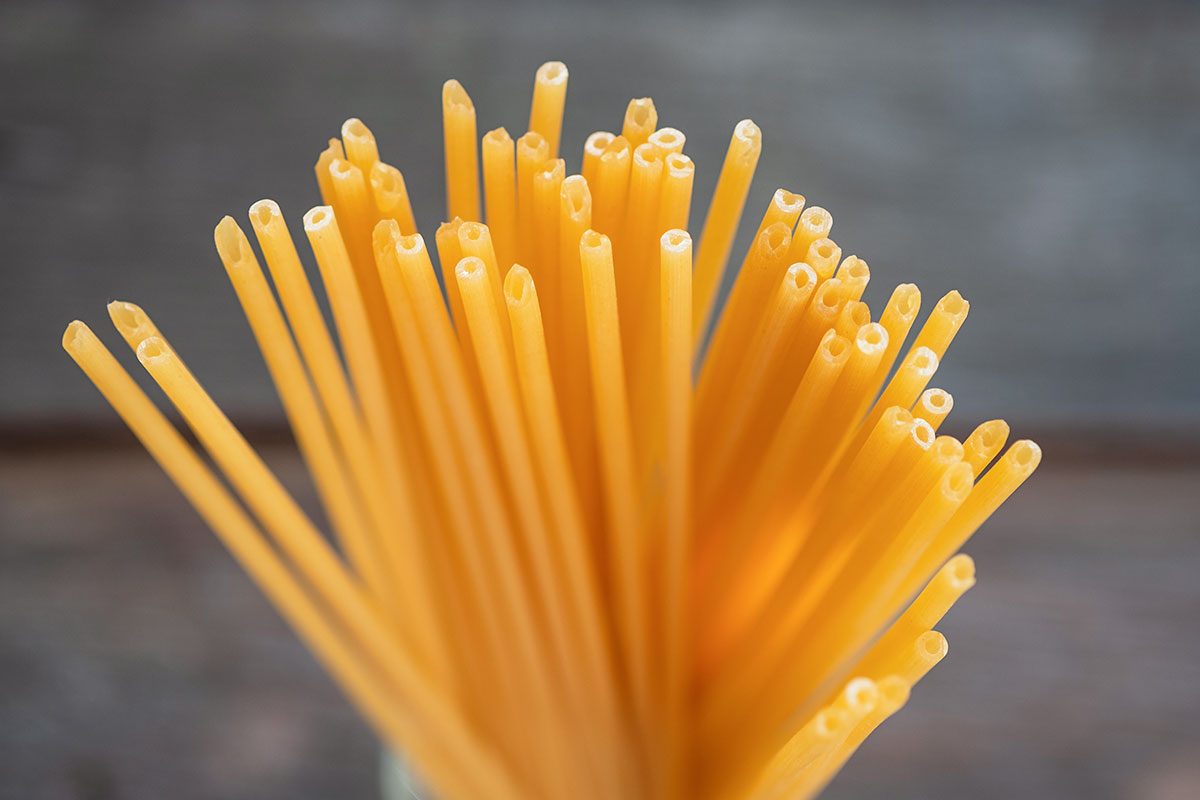 Close-up Of Italian Spaghetti Noodles