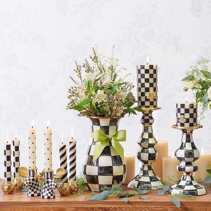 Courtly Check Moose Candlesticks