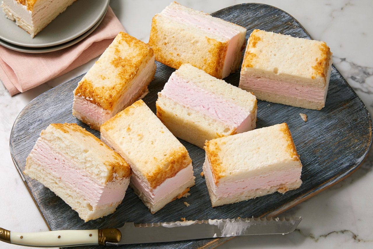 Angel Food Cake Strawberry Ice Cream Sandwiches