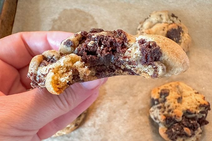Brownie Chunks In My Cookies Brownie Cookies 8 Lindsay Parrill For Taste Of Home