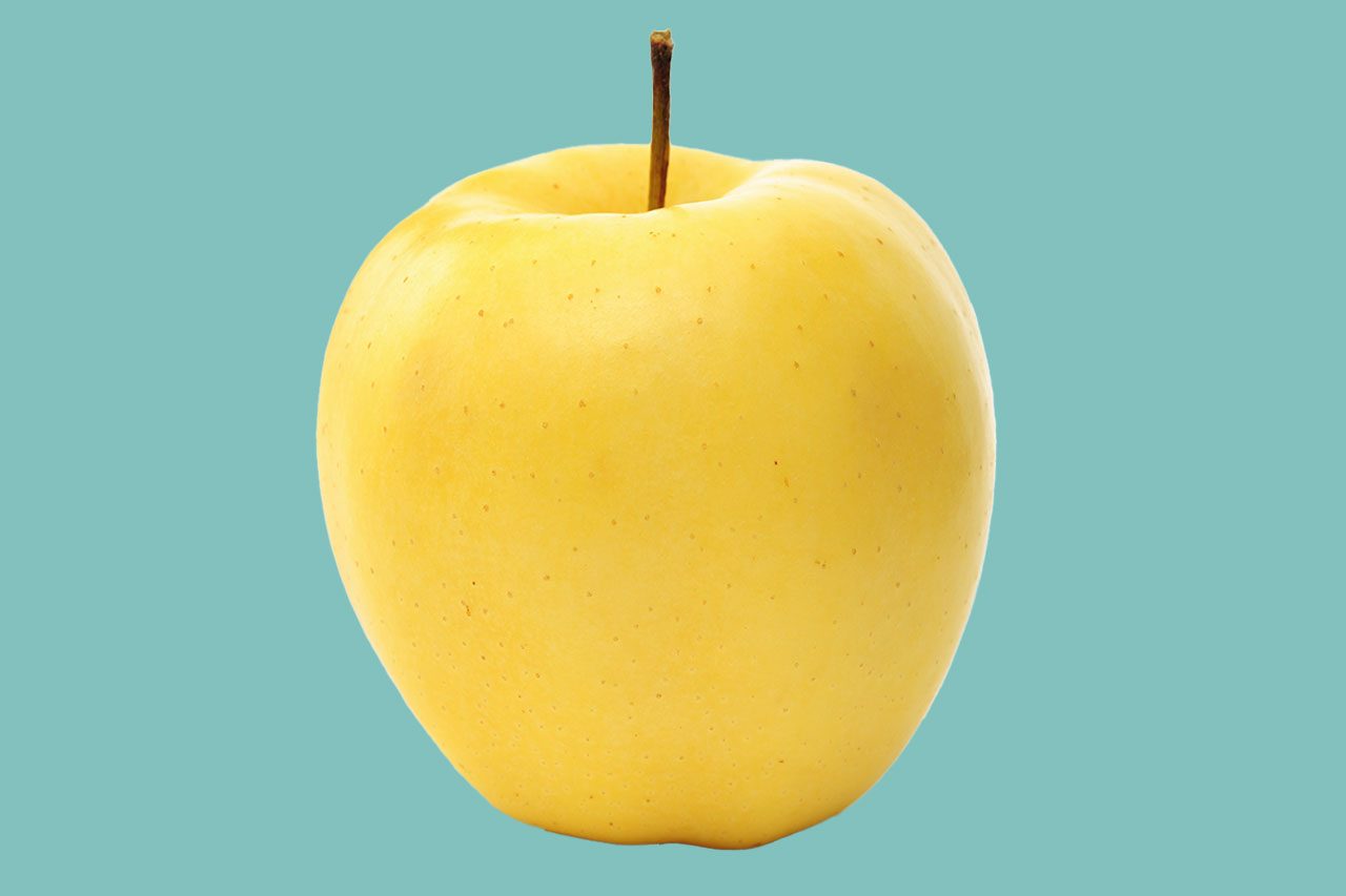 Yellow apples isolated on white background