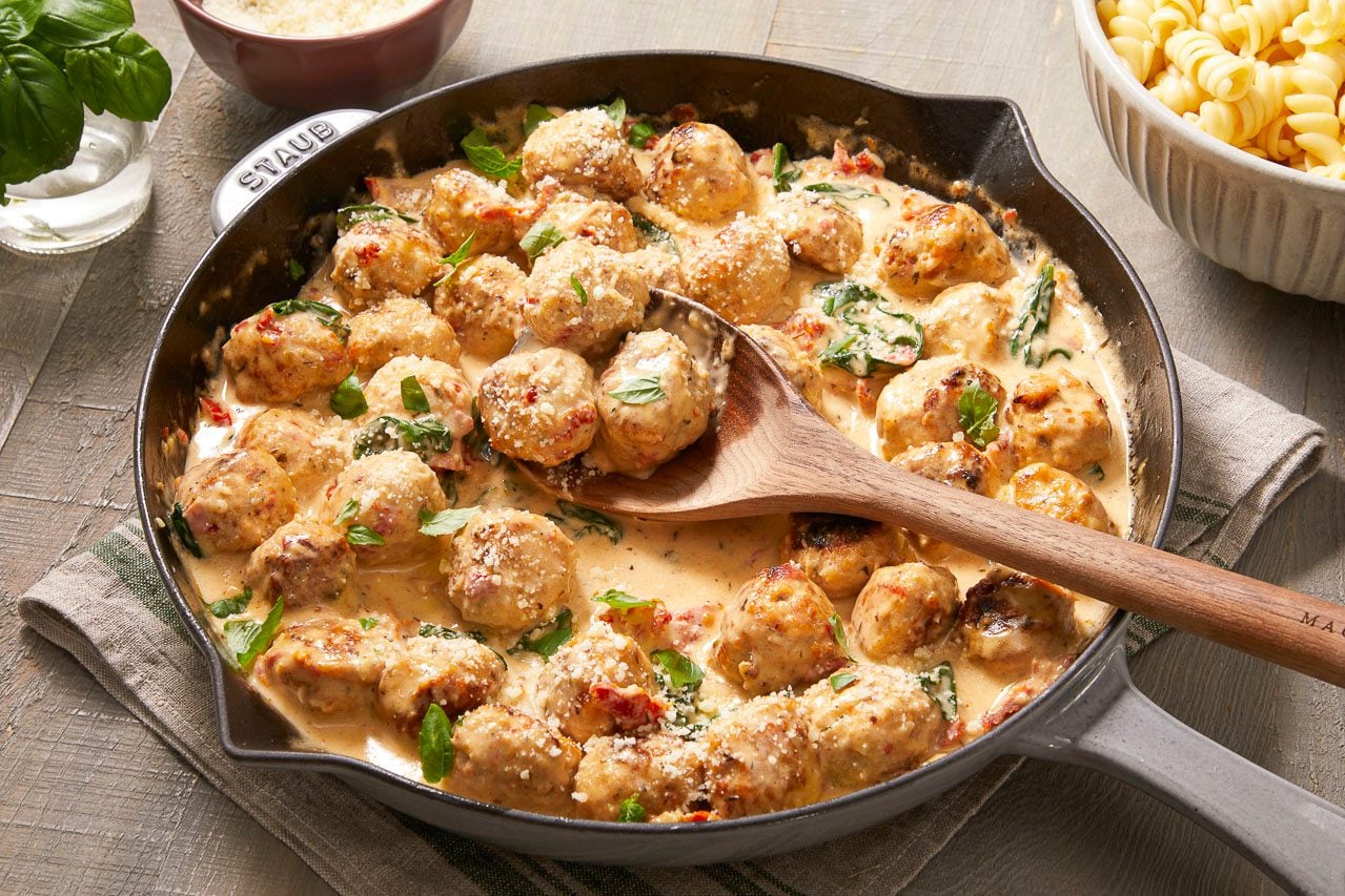 One Pan Marry Me Chicken Meatballs